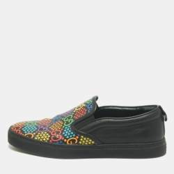 مملوكة مسبقًا Gucci Multicolor GG Coated Canvas and Leather Slip On Sneakers Size 45