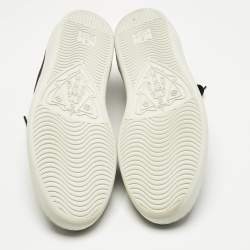 Pre Owned حذاء رياضي غوتشي نمر أسود GG سوبر يم كانفاس ويب أي س منخفض من الأعلى مقاس 44