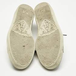 Pre Owned Gucci Beige/Dark Brown Coated Canvas and Leather GG Supreme Low Top Sneakers Size 43