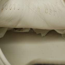 Pre Owned Gucci White Snakeskin Embossed and Leather Web Ace Low Top Sneakers Size 43.5