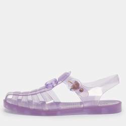 Pre Owned Gucci Purple Rubber Fishermen Flat Sandals Size 40