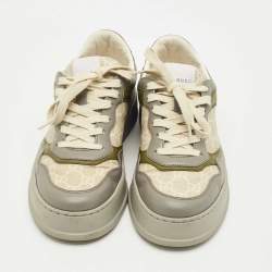 مملوكة مسبقًا حذاء رياضي غوتشي قماش وجلد متعدد الألوان كعب منخفض مقاس 43