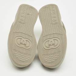 مملوكة مسبقًا حذاء رياضي غوتشي قماش وجلد متعدد الألوان كعب منخفض مقاس 43