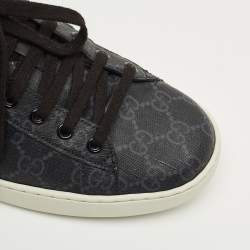 Pre Owned Gucci Black GG Supreme Canvas Ace Sneakers Size 44