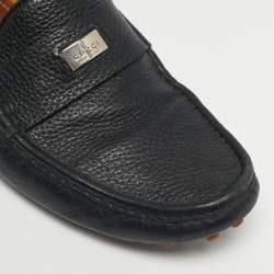 Pre Owned Gucci Black Leather Horsebit Slip On Loafers Size 41