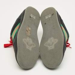 Pre Owned Gucci Black Canvas and Nubuck Leather Screener Lace Up Sneakers Size 44