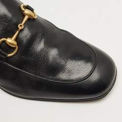 Pre Owned Gucci Black Leather Jordaan Horsebit Loafers Size 42