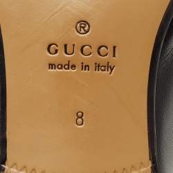 Pre Owned Gucci Black Leather Jordaan Horsebit Loafers Size 42