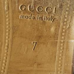 Pre Owned Gucci Brown Leather Horsebit Mules Size 41