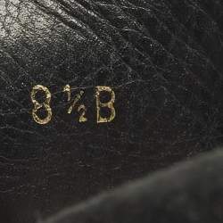 Pre Owned Gucci Black Leather and Suede Elastic Web Vintage Slip On Sneakers Size 42.5