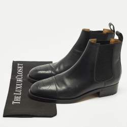 Pre Owned Gucci Black Leather Zowie Chelsea Boots Size 42