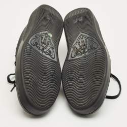 Pre Owned Gucci Black GG Canvas and Leather Lace Up Sneakers Size 45