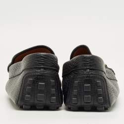 Pre Owned Gucci Black Leather Horsebit Web Detail Driver Loafers Size 46.5