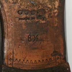 Pre Owned Gucci Horsebit Web Size 42.5 Dark Brown Leather Loafers