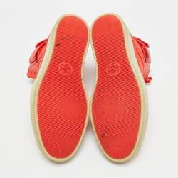 مملوكة مسبقًا Gucci Guccissima Size 43.5 Red GG Nylon and Leather High Top Sneakers