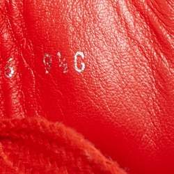 مملوكة مسبقًا Gucci Guccissima Size 43.5 Red GG Nylon and Leather High Top Sneakers