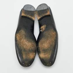 مملوكة مسبقًا حذاء لوفرز قوتشي جوردان سليب أون جلد بريكستون أسود مقاس 42