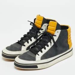 مملوكة مسبقًا Gucci Size 44 Multicolor Canvas and Leather High Top Sneakers