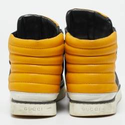 مملوكة مسبقًا Gucci Size 44 Multicolor Canvas and Leather High Top Sneakers