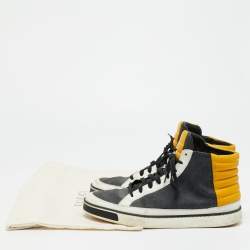 مملوكة مسبقًا Gucci Size 44 Multicolor Canvas and Leather High Top Sneakers