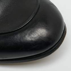 مملوكة مسبقًا حذاء لوفرز غوتشي برينستاون جلد أسود وفرو منك مقاس 42.5