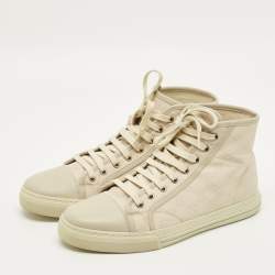 مملوكة مسبقًا Gucci Size 42.5 Beige GG Canvas and Leather High Top Sneakers