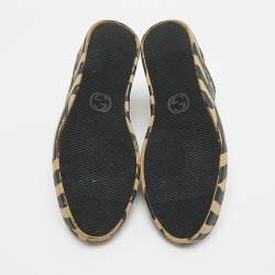 مملوكة مسبقًا Gucci Caleido Size 43.5 Brown Coated Canvas High Top Sneakers