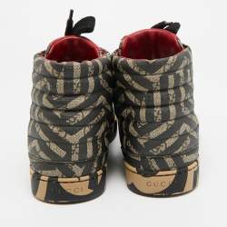مملوكة مسبقًا Gucci Caleido Size 43.5 Brown Coated Canvas High Top Sneakers