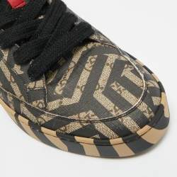 مملوكة مسبقًا Gucci Caleido Size 43.5 Brown Coated Canvas High Top Sneakers