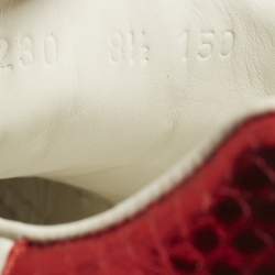 Pre Owned حذاء رياضي غوتشي آيس جلد أبيض يمر بتطريز نمر بظهر منخفض مقاس 43