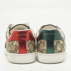 Pre Owned حذاء رياضي غوتشي بي أيس كانفاس GG سوبريم بني/بيج مقاس 42