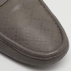 Pre Owned حذاء لوفرز غوتشي ديامانتي جلد رمادي مقاس 43