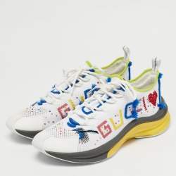 مملوكة مسبقًا حذاء رياضي غوتشي لوفيلايت قماش محبوك متعدد الألوان منخفض من أعلى مقاس 41