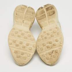 مملوكة مسبقًا Gucci Rhyton Size 42 Cream Leather Lace Up Sneakers
