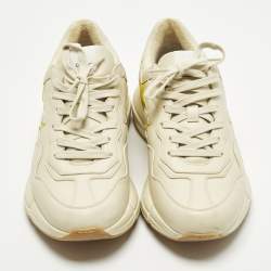 مملوكة مسبقًا Gucci Rhyton Size 41 Cream Leather Star Lace Up Sneakers