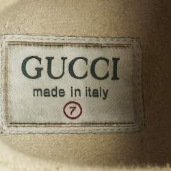 مملوكة مسبقًا Gucci Rhyton Size 41 Cream Leather Star Lace Up Sneakers