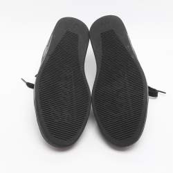 مملوكة مسبقًا Gucci Ace Web Stripe Size 41.5 Black Leather Low Top Sneakers