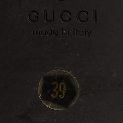 Pre Owned Gucci Size 39 Black Elastic and Leather Knee Length Boots