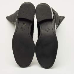 Pre Owned Gucci Size 39 Black Elastic and Leather Knee Length Boots