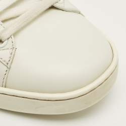 مملوكة مسبقًا Gucci Interlocking G Size 41 White/Grey Leather Lace Up Sneakers