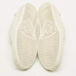 مملوكة مسبقًا Gucci Interlocking G Size 41 White/Grey Leather Lace Up Sneakers