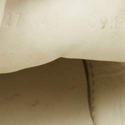 مملوكة مسبقًا Gucci Interlocking G Size 41 White/Grey Leather Lace Up Sneakers