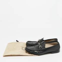 مملوكة مسبقًا حذاء لوفَرز غوتشي سليب سويِدي بُني داكن مُزيّن هُورسبِيت مقاس 43