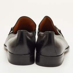 مملوكة مسبقًا Gucci Betis Glamour Size 44 Black Leather Horsebit Slip On Loafers