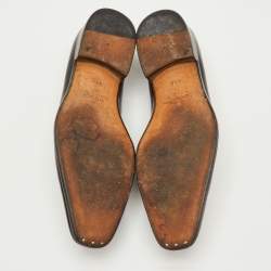 مملوكة مسبقًا Gucci Betis Glamour Size 44 Black Leather Horsebit Slip On Loafers