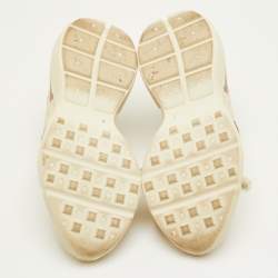 مملوكة مسبقًا Gucci Rhyton Size 42 Cream Leather Vintage Logo Lace Up Sneakers