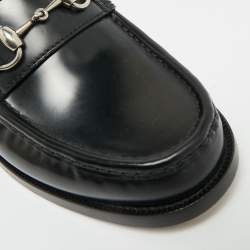 مملوكة مسبقًا حذاء لوفرز غوتشي هورسبيت قابل للطي جلد أسود مقاس 43