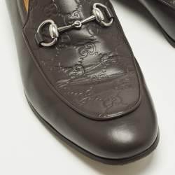 مملوكة مسبقًا Gucci Jordy Size 44.5 Brown Guccissima Leather Loafers