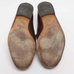 Pre Owned حذاء لوفرز غوتشي هورسبيت جلد بني مقاس 41.5