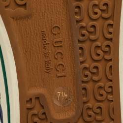 Pre Owned Gucci Tennis 1977 Size 41.5 Blue Canvas Low Top Sneakers